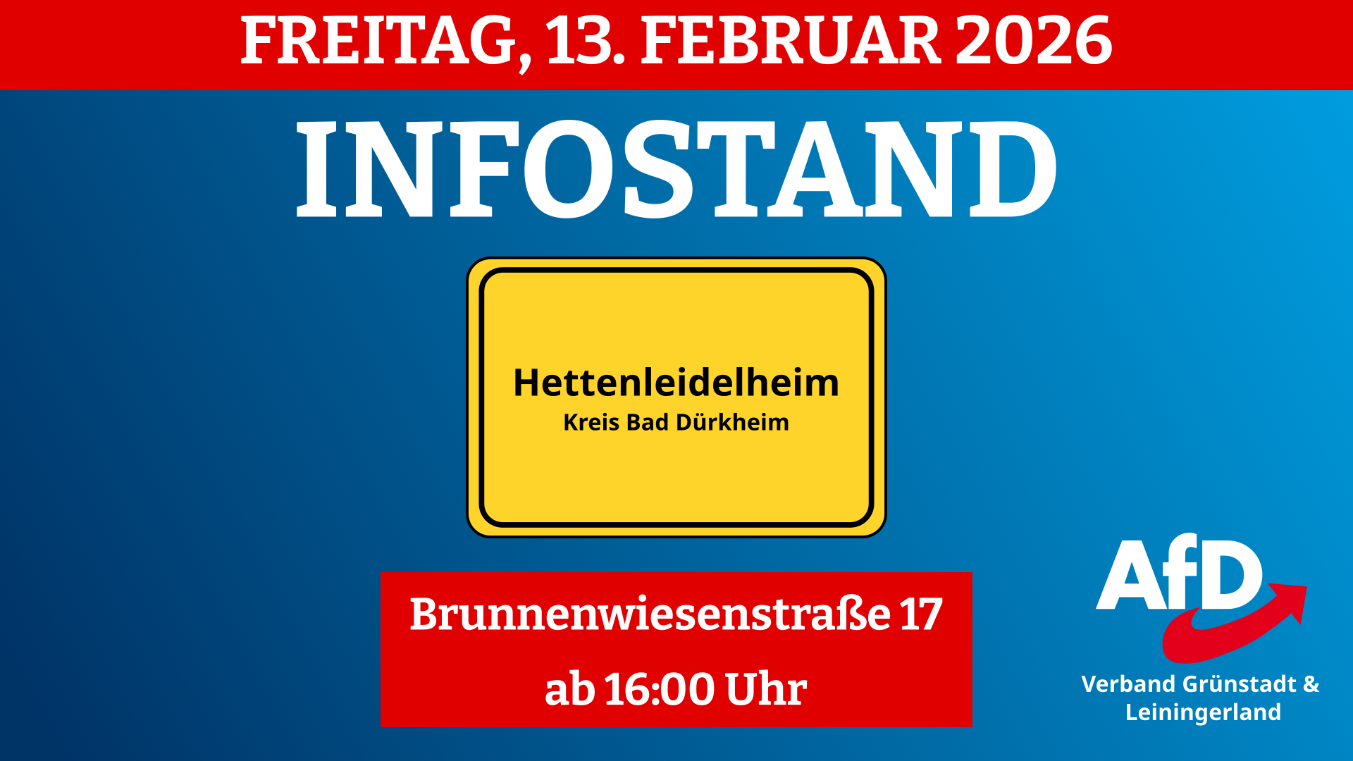 INFOSTAND HETTENLEIDELHEIM, 13.02.2026